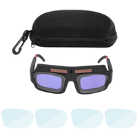 Solar Powered Auto Darkening Welding Mask Helmet Goggles Welder Glasses Arc Anti-Shock Lens with Storage Case