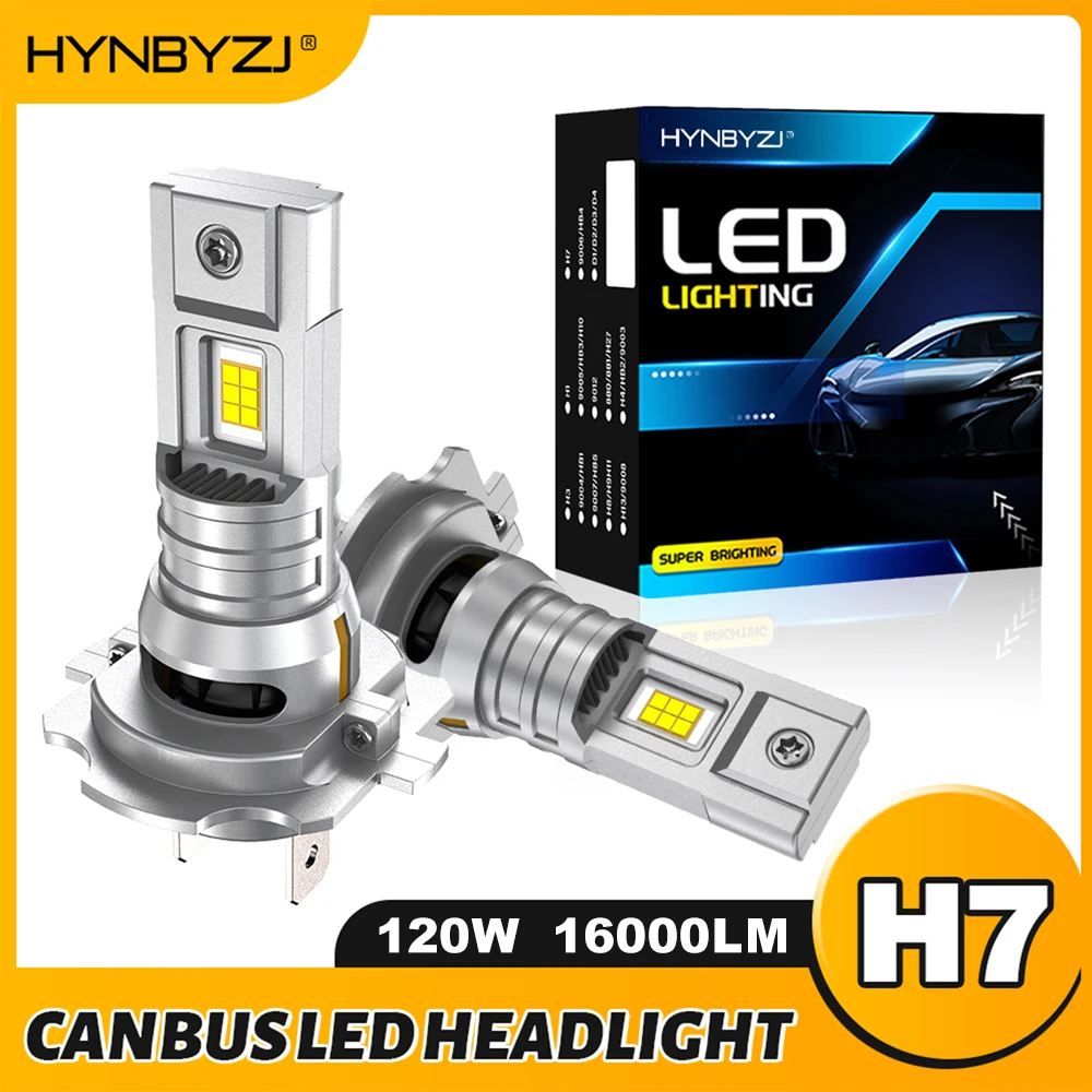 

ACTVTCA H7 LED Headlights Bulbs Mini Wireless 120W 16000LM Headlamp 6000K White H7 LED lights for Car with Fan Plug and Play