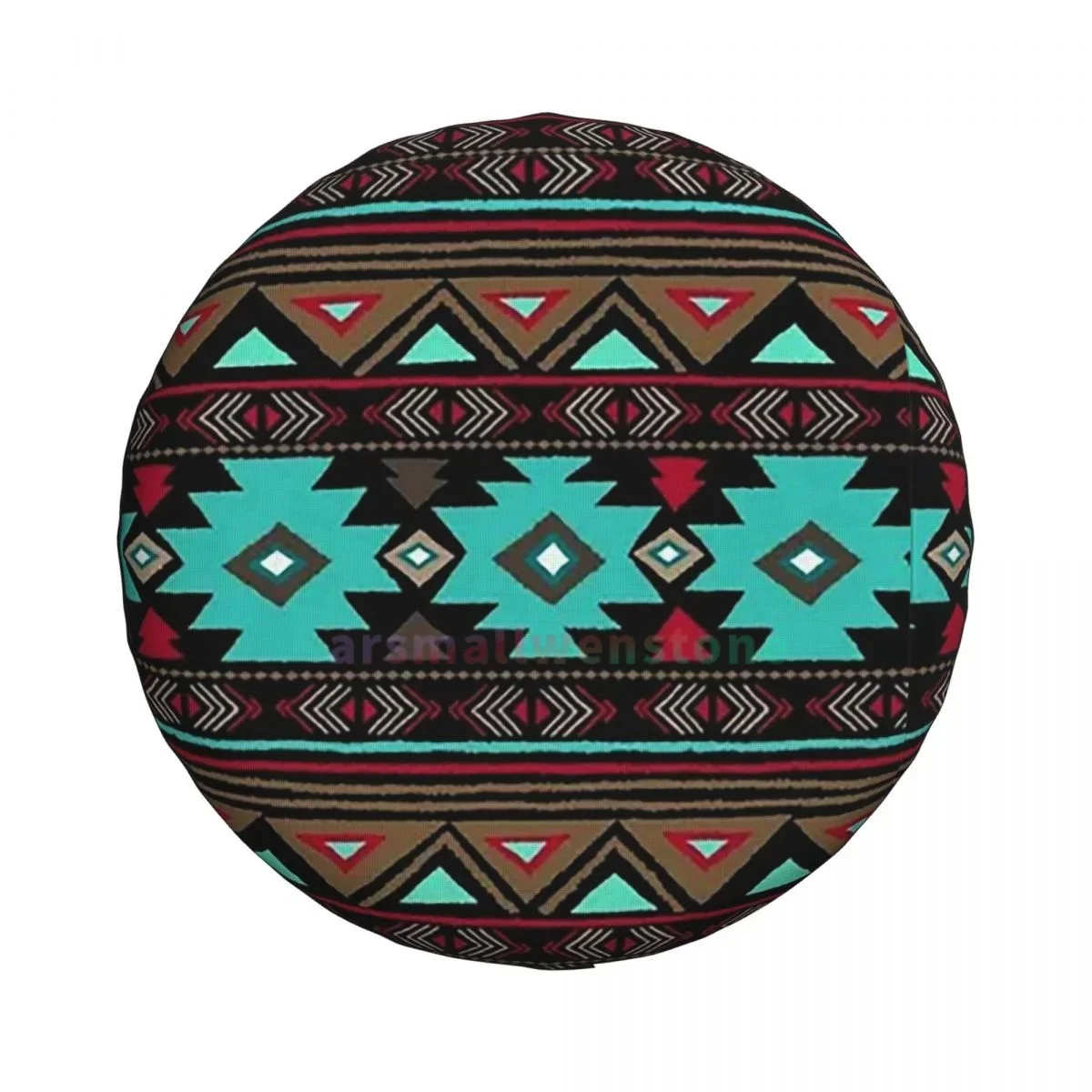 Aztec Ethnic Anti-UV Tire Cover for Trailer RV SUV, Waterproof Spare Tire Cover with Anti-Fouling Coating, 14-17 Inch