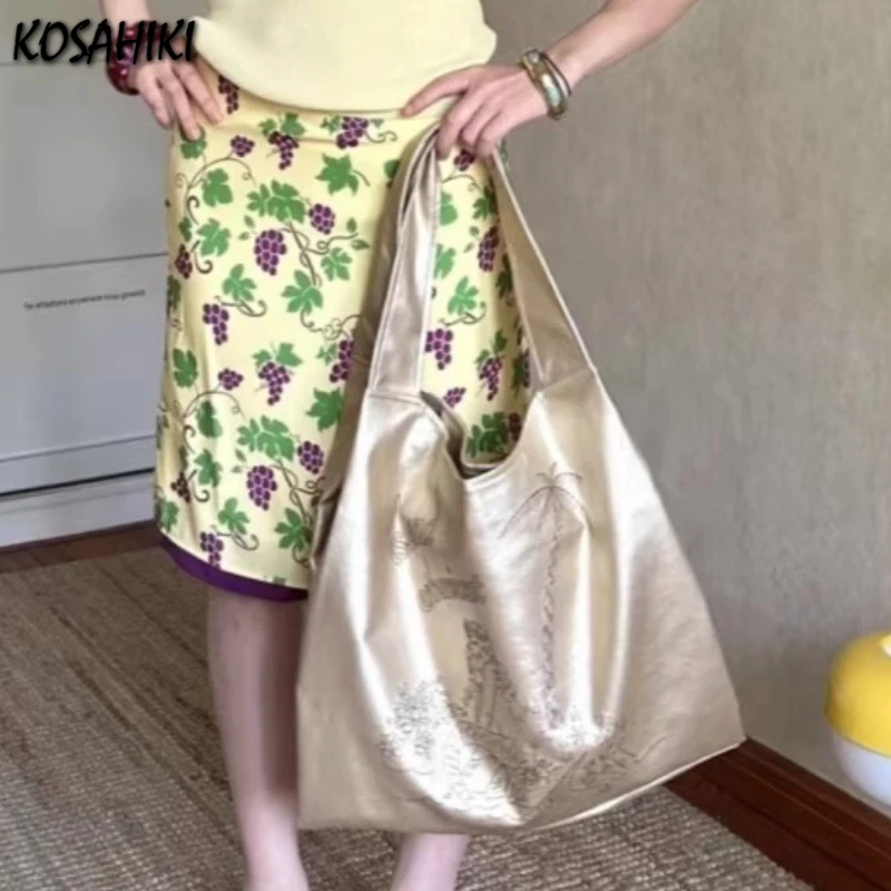 

Luxury Design Vintage Print Women's Handbags Fashion Office Lady Elegant Shoulder Underarm Bag High-capacity Y2k Trend Tote Bags