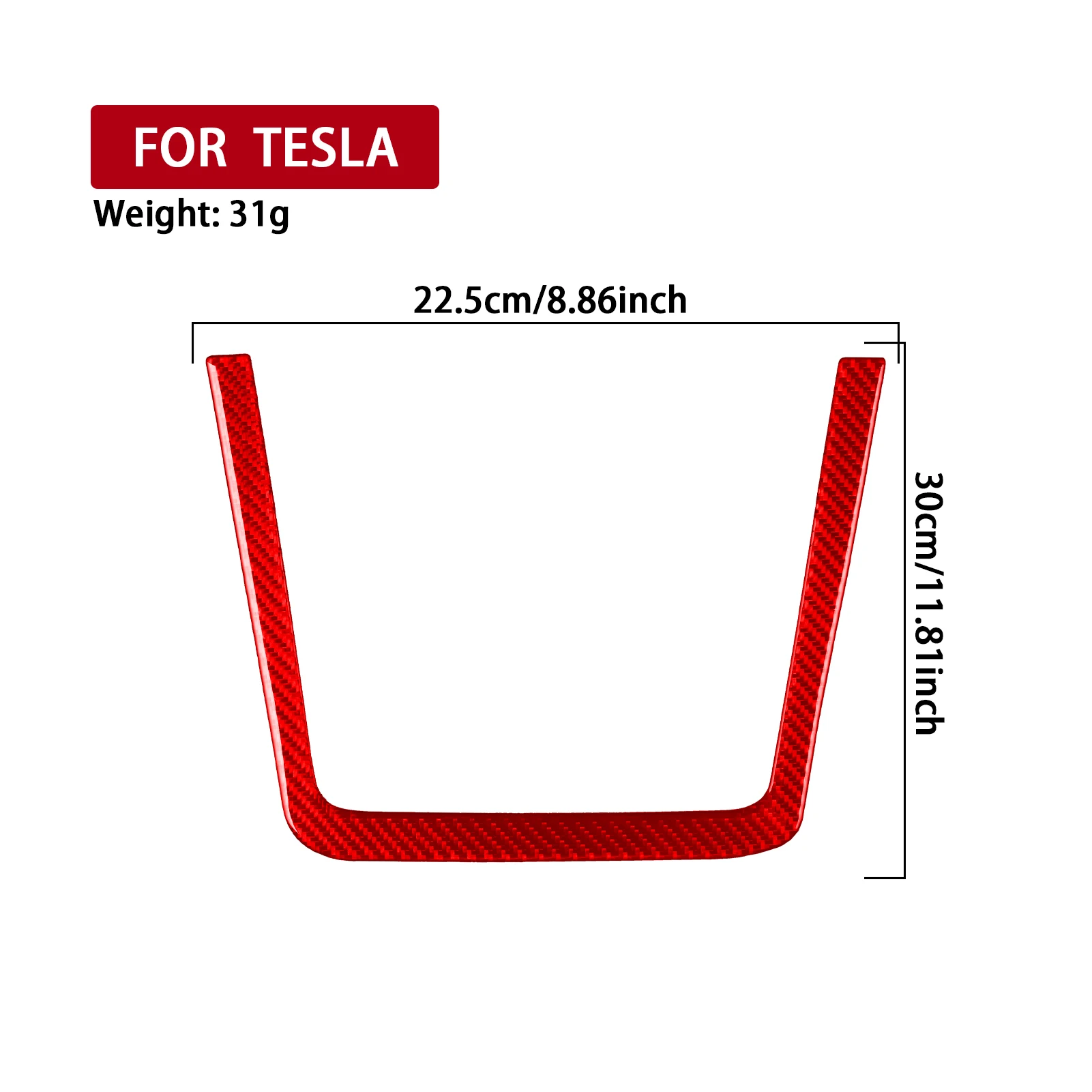 For Tesla Y 2023—2025 Car Wireless Charging Frame Trim Red Real Soft Carbon Fiber Interior Car Accessories Decoration Stickers 5