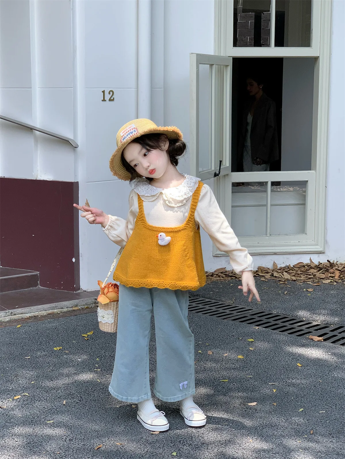 Basic Sweet Spring Autumn Style 2PCS SETS kids' sets and outfits for Girls Clothes Baby Girl Clothes Long Sleeve + Wide Pants