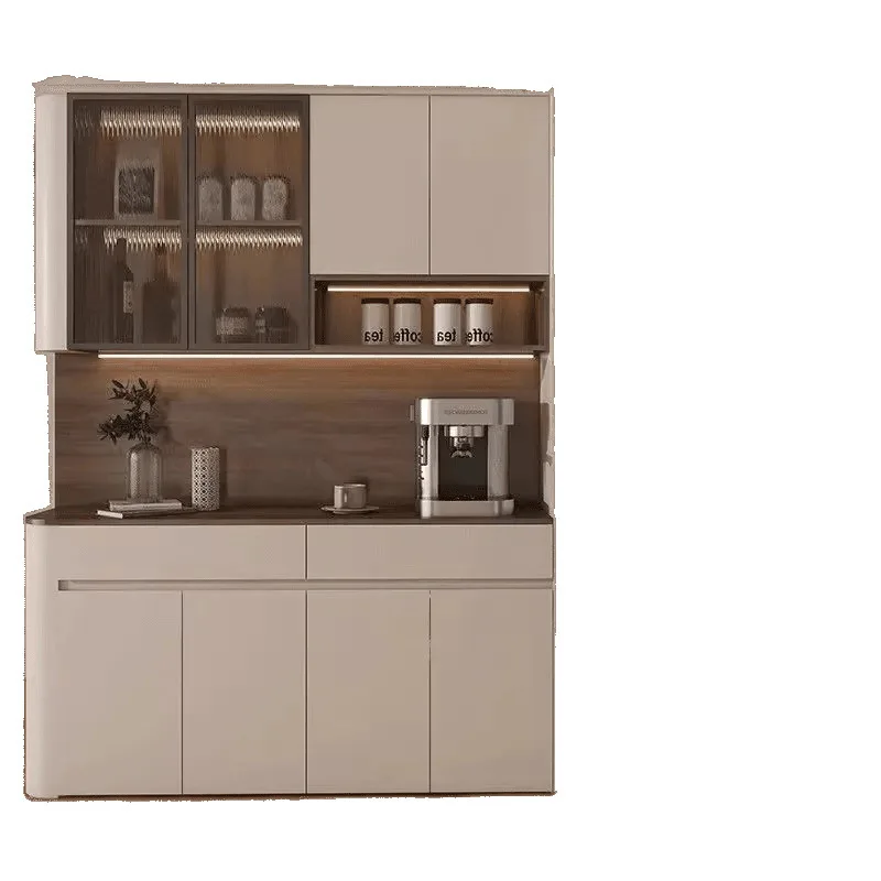 

Advanced retro side cabinet, wall integrated curved wine cabinet, living room combination storage cabinet, bucket cabinet
