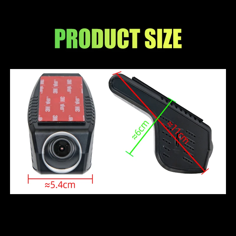 Universal Dashcam Hidden Type WiFi 2K HD Car Driving Recorder Dash Cam 170° Wide-Angle Car DVR Camera