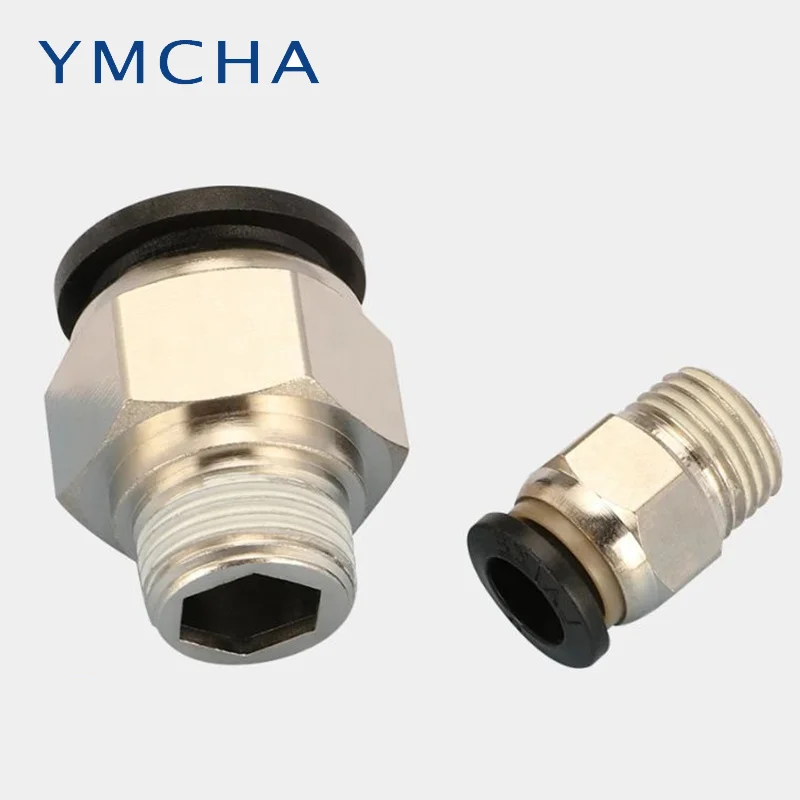 14/16mm Pipe Pneumatic Fittings Brass 02/03/04/06 Straight Through Connection Mini Connector Air Pipe Quick Plug Threaded