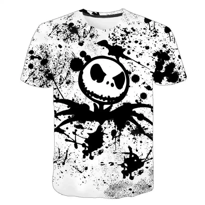 Disney The Nightmare Before Christmas Summer Children 3D Cartoon T-shirt For Printing Boys T Shirts Girls Tops Tees Kids Clothes