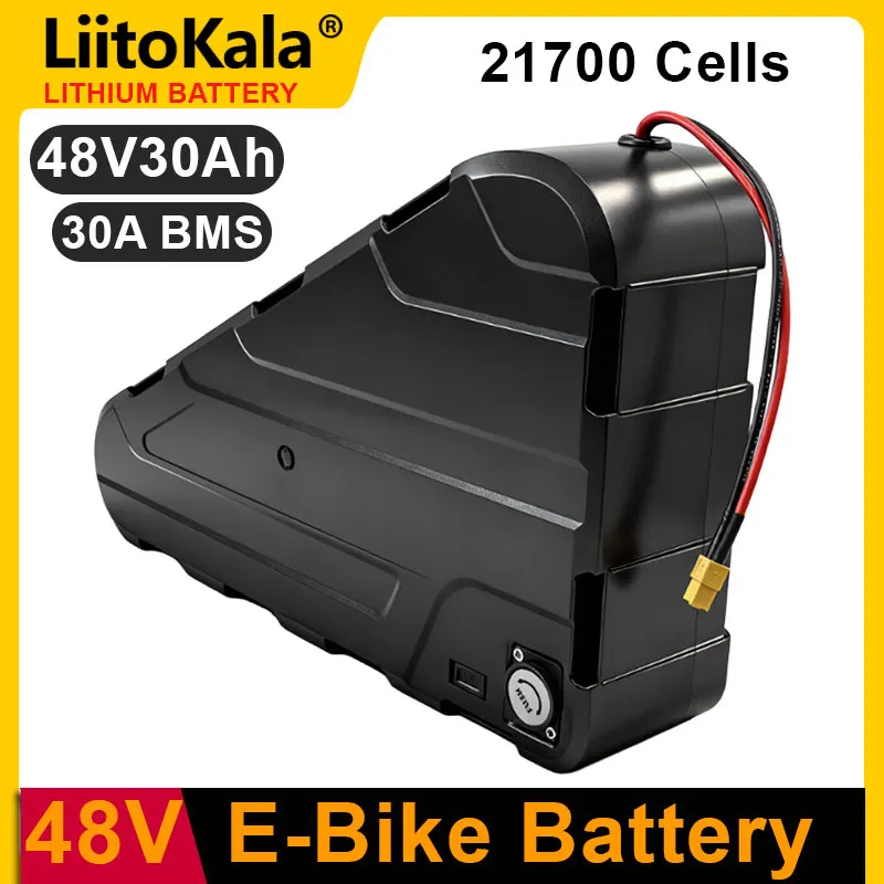 

LiitoKala 48V30Ah triangular EBIKE battery for electric bicycles, 48V 21700 battery, 30A BMS protection