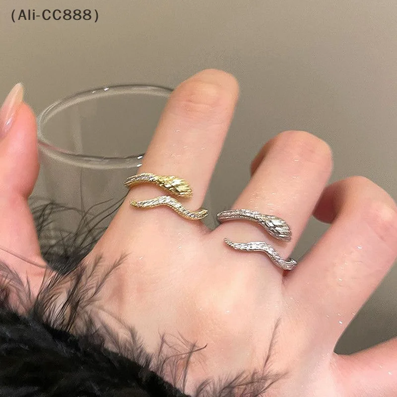 2025 Chinese Zodiac Signs Rings Normcore Style Personalized Snake Finger Ring with Opening Adjustable