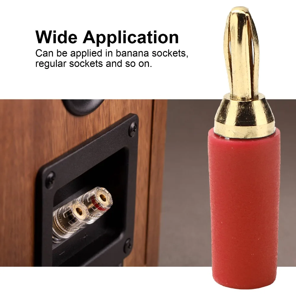 10 قطعة 2.5 مللي متر الموز التوصيل تشكيلة 30VAC/60VDC 10A النحاس مطلية بالذهب الموز موصل أربعة شفرة لحام نوع #4