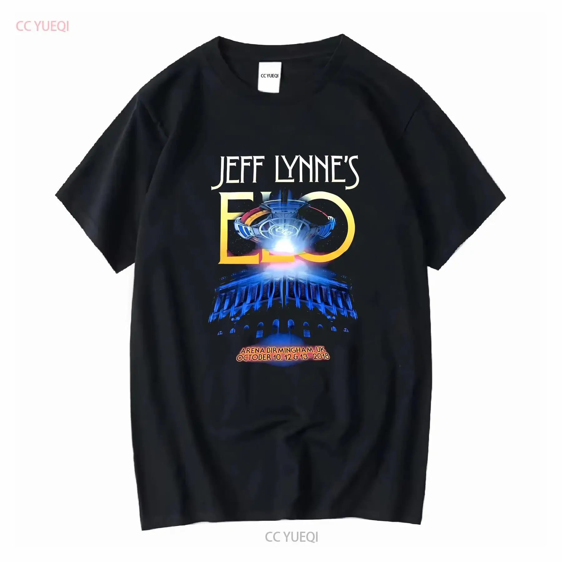 Camiseta Jeff Lynne ELO Tour Medium Black Concert Rock Band, manga larga o corta, vintage, lavada, suave, a la moda, unisex