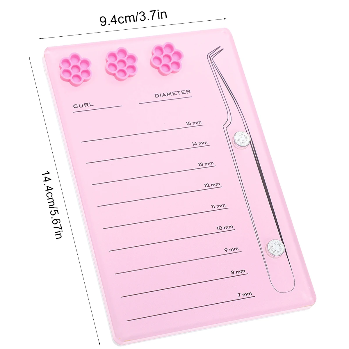 Eyelash Extension Holder Pallet Acrylic Scale Board With Flower Glue Cups  Strong Magnetic Force Pallet For Tweezers Lash Tools