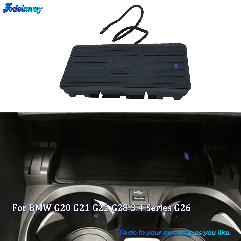 Car Wireless Charger Pad for BMW 3 Series G20 G21 G28 2019 2020 4 Series G26 Phone Holder Charging Tray Fast Charge Interior