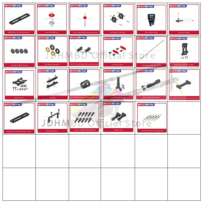 GOOSKY RS7 Helicopter Spare Parts Main Blade Holder Tail Control Rod Assembly  Anti Rotation Bracket for RS7 Helicopter.