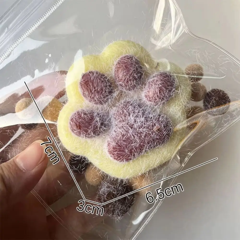 Super großes Katzenpfote-Quetschspielzeug, langsamer Rückprall, transparentes Cartoon-Zappelspielzeug, handgefertigt, buntes Katzenpfote-Kneifspielzeug, praktische Witze