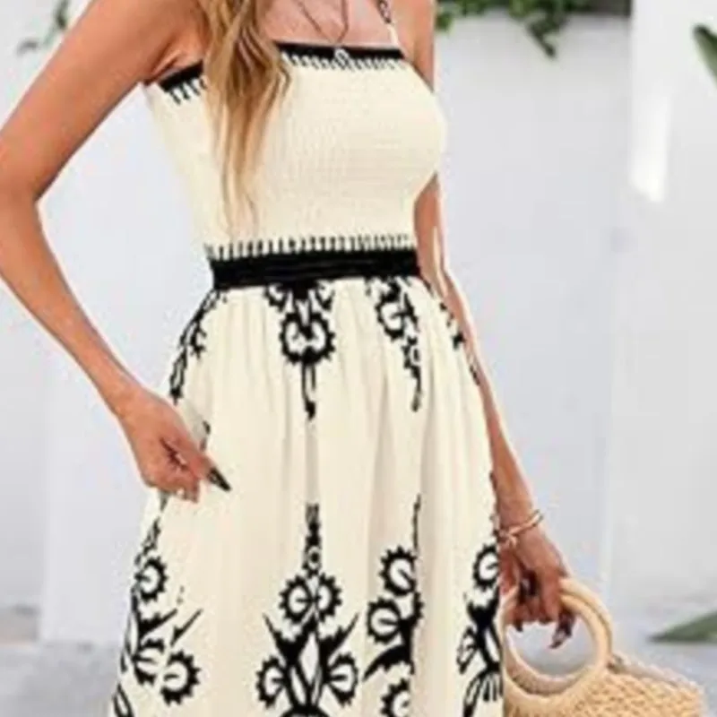 Zomer Sexy Halter Strand Vakantie Zonnejurk Vrouwen Boho Mode Spaghetti Print Elegante Vrouwelijke Feestjurken Voor Vrouwen Gewaad