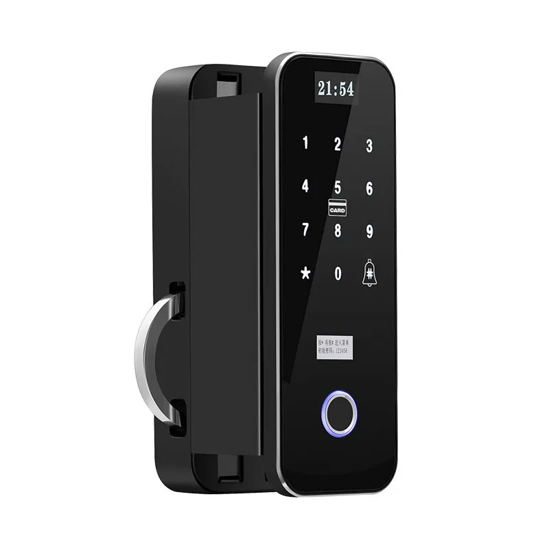 

Drill Free No hole Needed Smart Lock with Clip Bracket For Swing Glass Door Sliding Aluminum Glass Wood Door