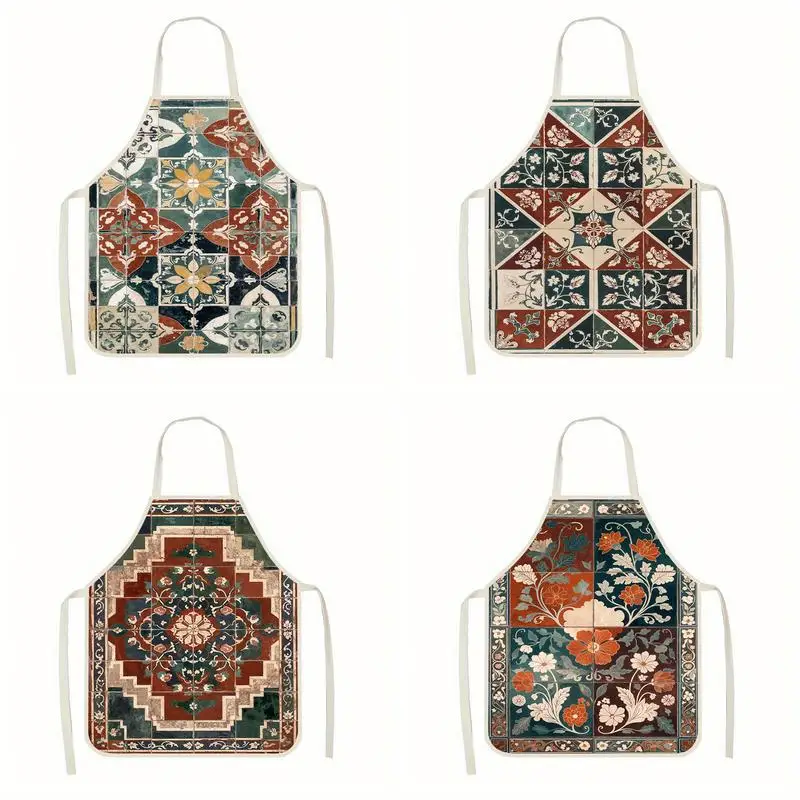 

Фартуки с винтажным узором. Льняной фартук, подходящий для приготовления пищи на кухне, общения родителей и детей, рисования и других мероприятий.