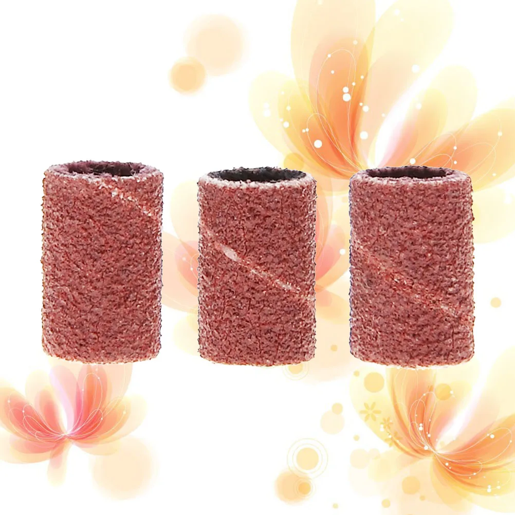 

100pcs Nail Drill Sanding Ring Grinding Heads 120# Corundum Manicure Tools Polisher For Natural Artificial Nails Red