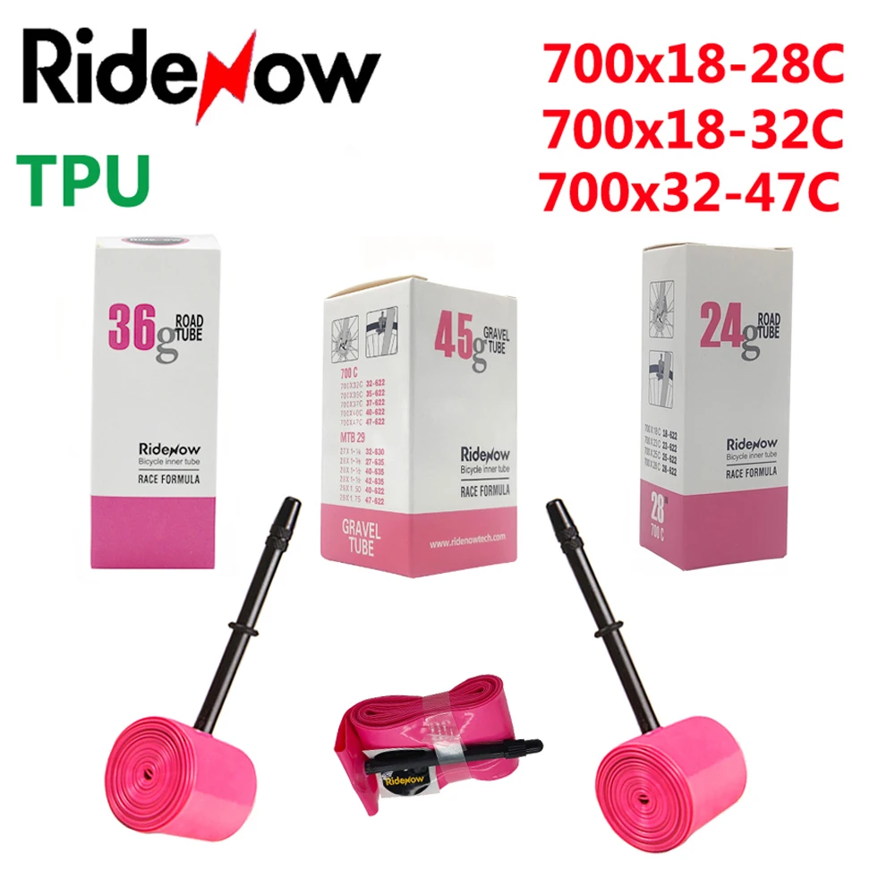 RideNow TPU Bike Inner Tube 700C 700x18 23 25 28 32 35 37 40 47C Road Bicycle Tire MTB Bike Camera 29x1.5 1.75 1.9 pneu aro