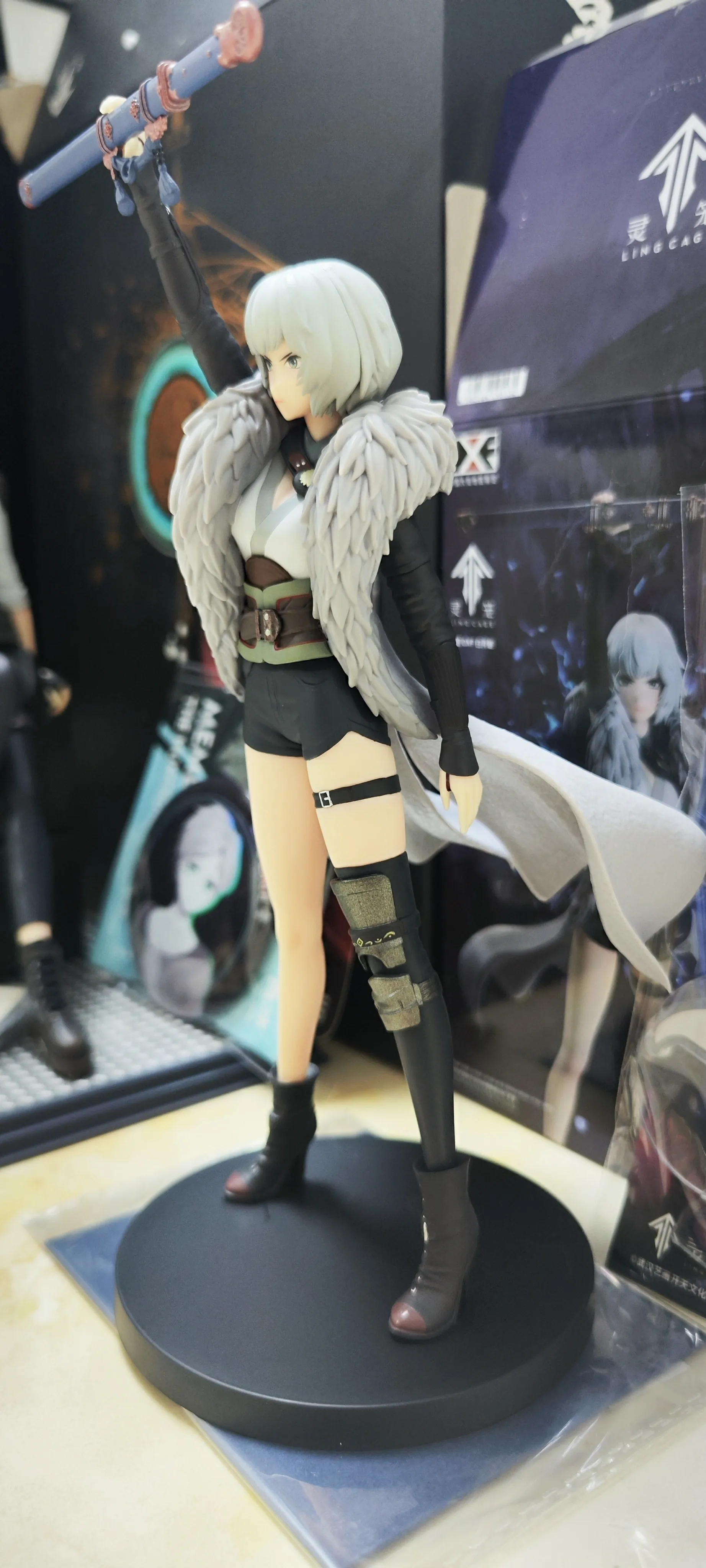 반다이 21cm 인arnation Bai Yuekui 피규어 스탠딩 소드 라이징 애니메이션 모델 장난감 선물 컬렉션 장식 장식품 Pvc