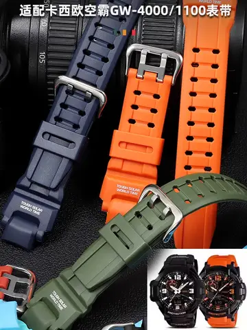 GA1000 Sport Waterproof Watch strap  For G-Shock Casio GA-1000 GW4000/G1400/GW-A1000 Silicone Watchband Blac Orange Accessories