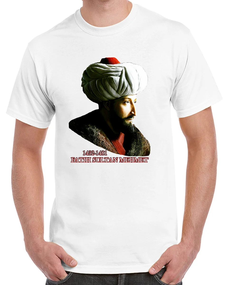 The Conqueror Ottoman Fatih Sultan Mehmet Portrait T-Shirt 100% Cotton O-Neck Summer Short Sleeve Casual Mens T-shirt Size S-3XL