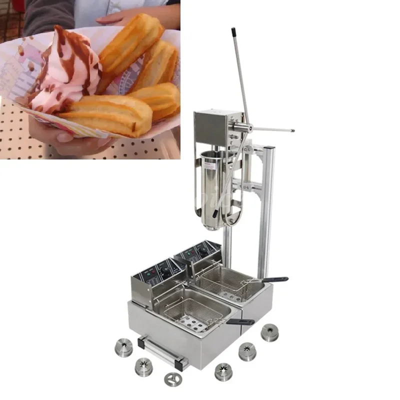 Commercial Manual Churros Machine 5L Dough Barrel Churro Maker Spanish Churros Making Machine Popular Snack Food Machine