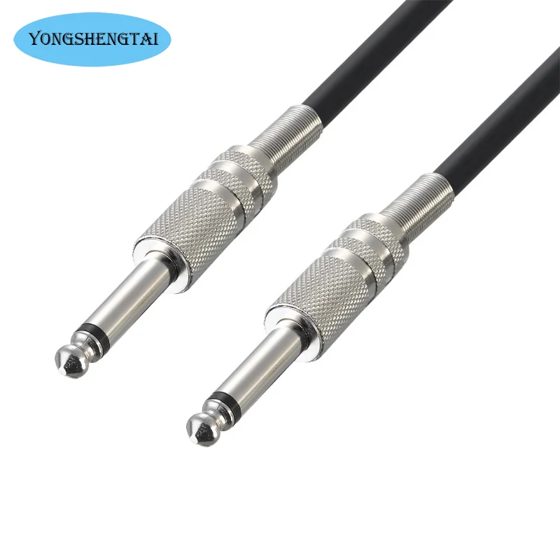 Zinc Alloy Head Double-shielded 6.35 Male To  Mono Electric Guitar Speaker Connecting Cable