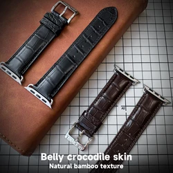 Kebitt For Apple Watch Series11 10 9 8 7 SE3 Butterfly Strap High Quality Genuine Alligator Leather Iwatch Ultra3 2 Band 49 46mm