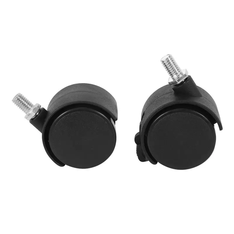 DT17 40 Pcs Screw in Caster Wheels, M8 Threaded Stem Furniture Casters, 2 with Lock, Black Plastic 360 Swivel