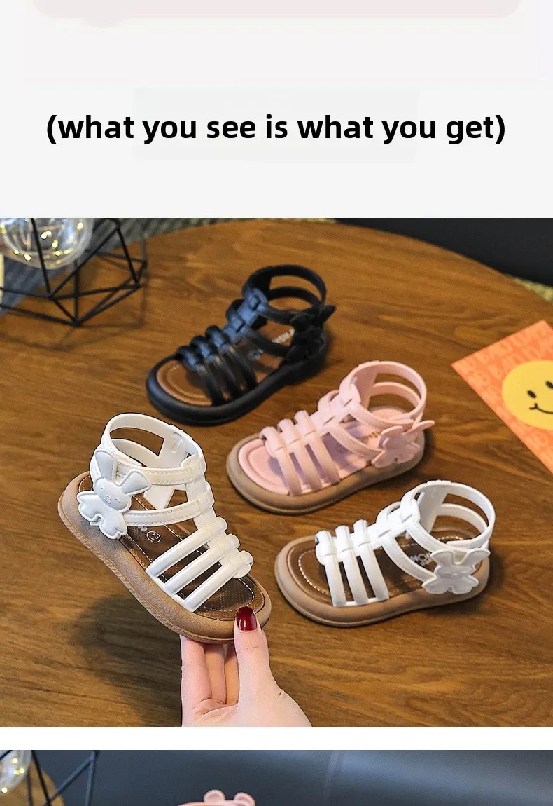 1-10 Jahre Mädchen-Sandalen Sommer Neue Coole Modische Prinzessinnen-Schuhe für Schülerinnen Flache Sandalen Freizeitschuhe – Detail 12