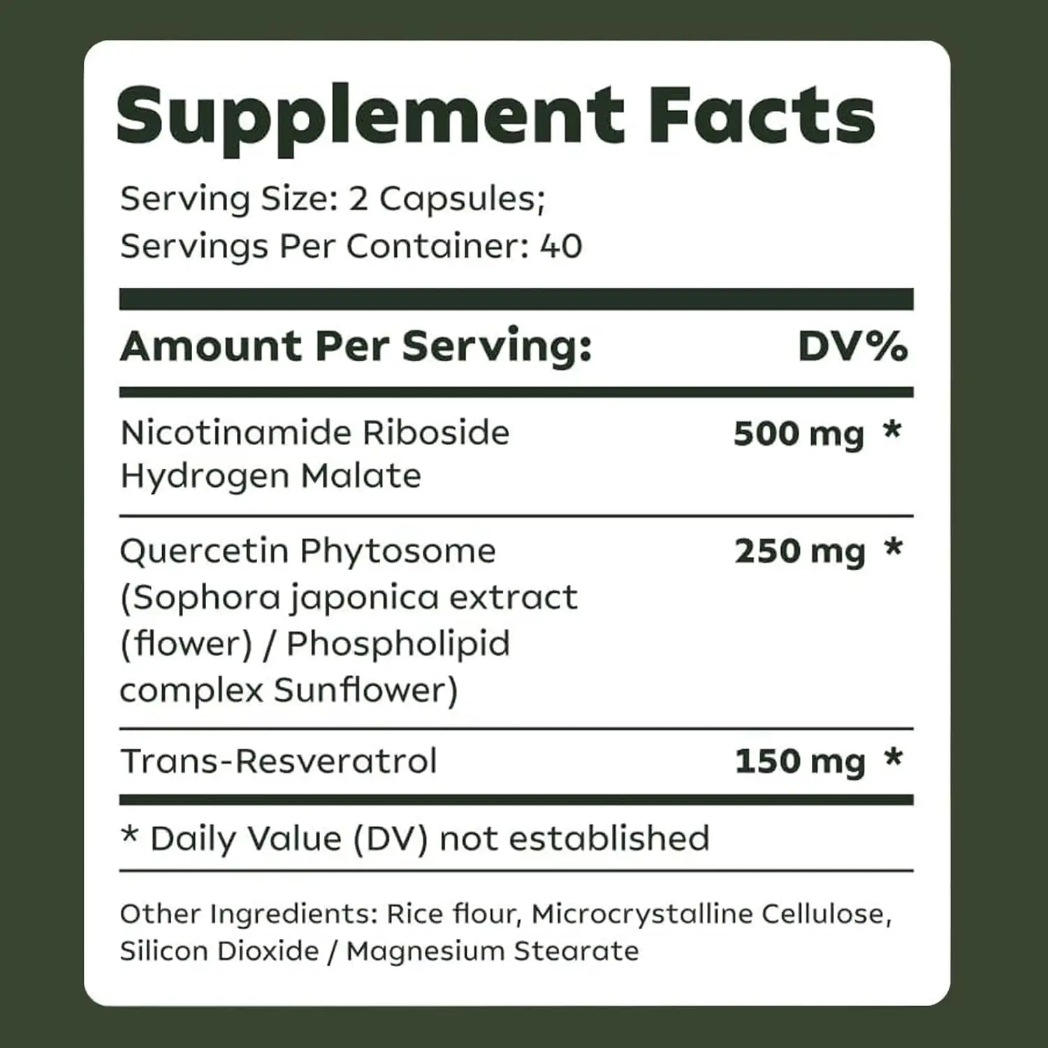 NAD+ Supplements Liposomal Nicotinamide Riboside Resveratrol, Quercetin  NAD Nicotinamide Riboside 900 mg Resveratrol Supplement