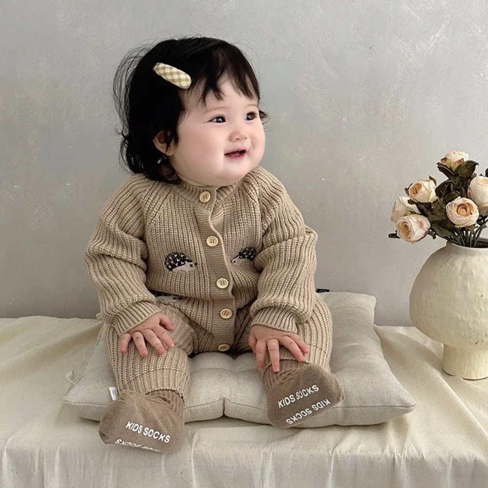 

High Quality Cute Hedgehog Baby Jumpsuit Thickned Long Sleeve Crawling Clothes Warm Clothes Infant