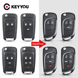 KEYYOU 10 pz modificato pieghevole chiave auto a distanza Shell Fob Case per Chevrolet Cruze Epica Lova Camaro Impala per Opel HU100 Logo