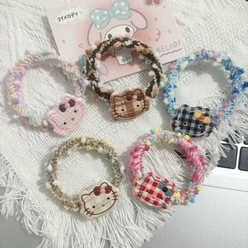 2 3 5 pezzi Hello Kitty Anime Sanrio Kawaii Y2k Fascia per capelli dolce Ragazza Cuore Simpatico cartone animato Copricapo Decorazione Regali per ragazze