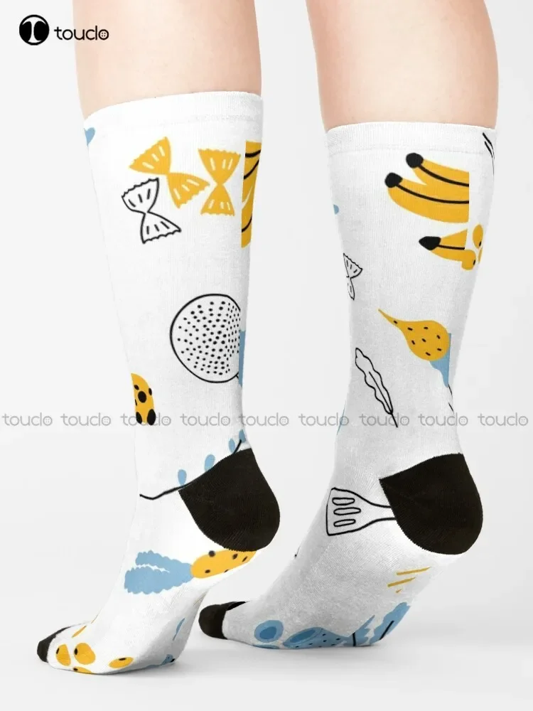 Happy Socks Happy Mask  (Kitchen Pattern)  Work Socks Personalized Custom Unisex Adult Teen Youth Socks