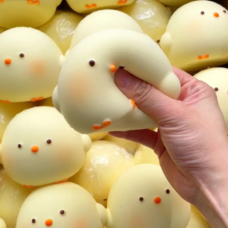 Jouet à presser Squishy en forme de poussin mignon, Fidget sensoriel anti-Stress à montée lente pour l'anxiété/DAH/autisme, cadeaux pour enfants et adultes