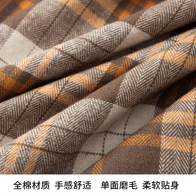 Cotton matte plaid flannel fabric DIY shirts casual pants children\'s clothing fabric tablecloth cloth hand sewn Pillow cover