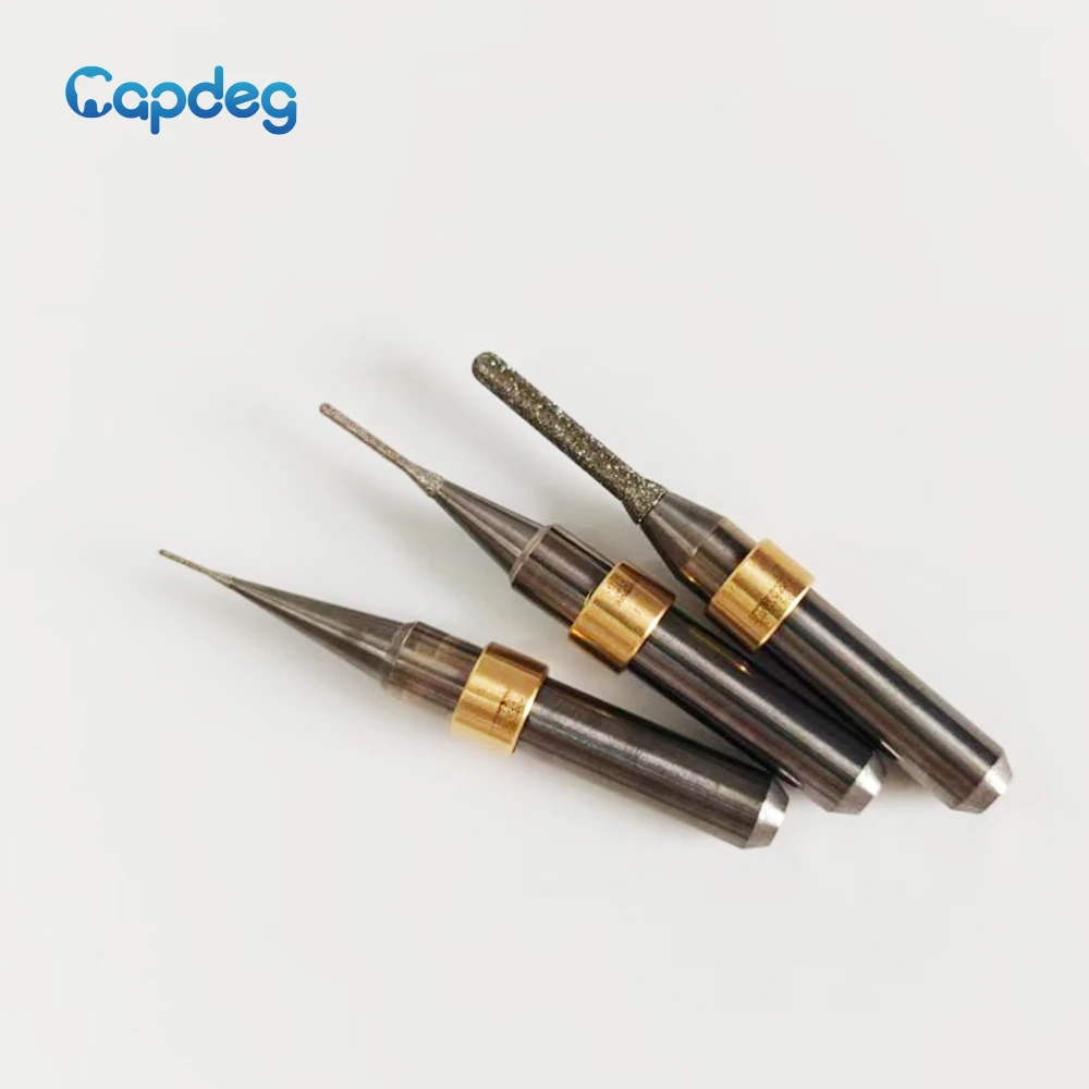 Aidite AMW 400 Emax Milling Burs Diamond Coated Glass Ceramic Grinding Disilicate Lithium Cutting Tools 2.5/1.0/0.6mm