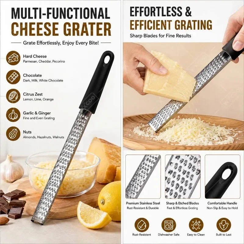 Stainless Steel Fruit Cheese Grater Lemon Citrus Zester Slicer Chocolate Chopper Fruit Peeler Vegetable Cutter Kitchen Gadgets