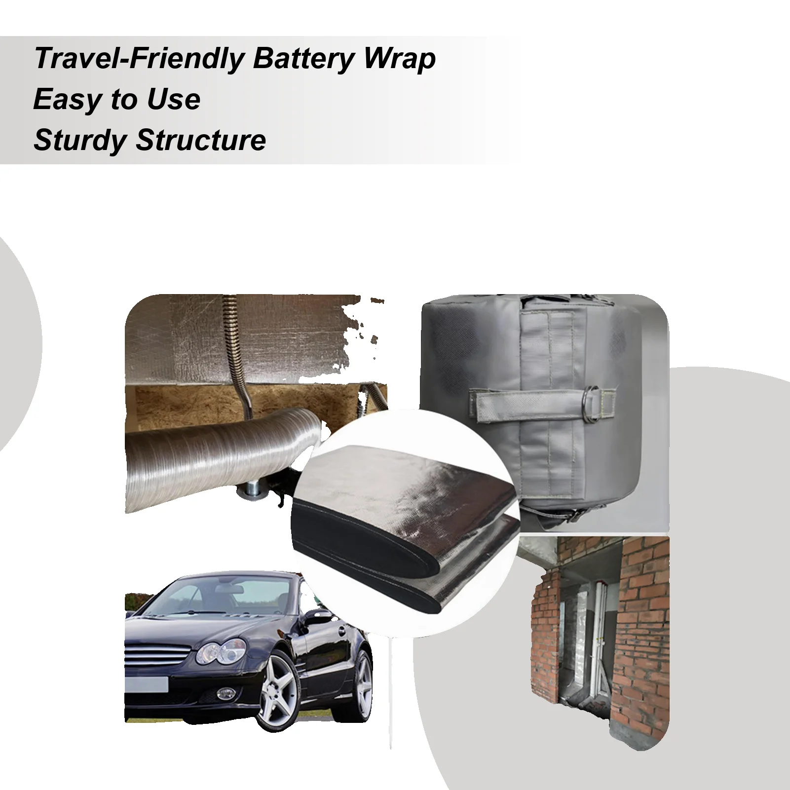 Battery Insulation 40.167.09 Inch Fireproof Flexible Shield Car Battery Insulation Blanket For RV Trailer Boat Marine Cold