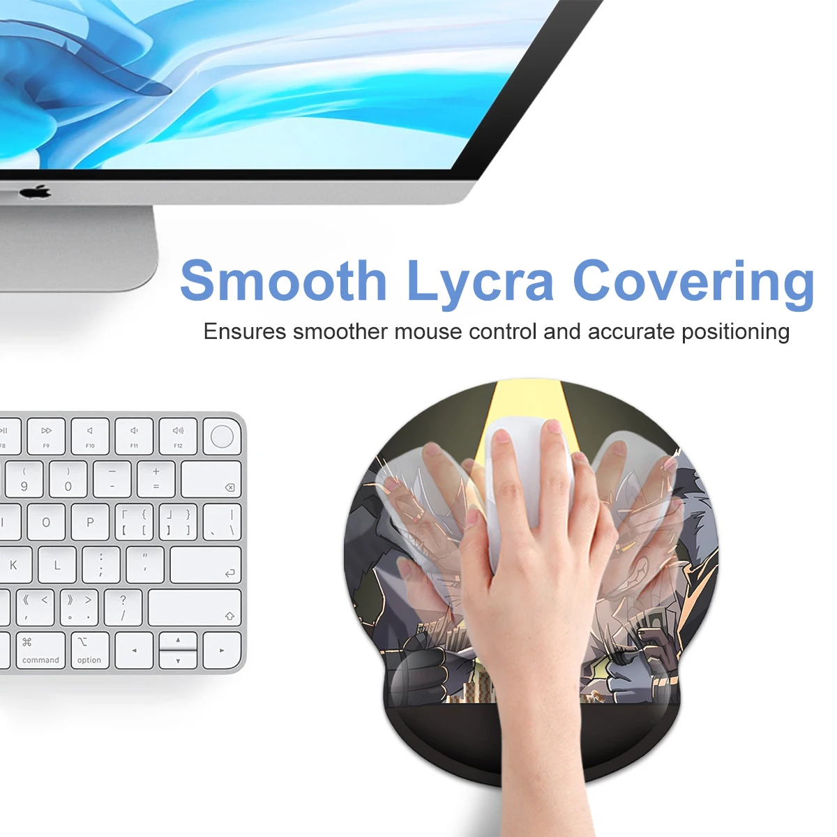 1pc  Fatal Fury Special Design Wrist Mouse Pad Ergonomic Soft Anti-Slip Wrist Rest Support Mat Computer Mouse Pad For Office PC