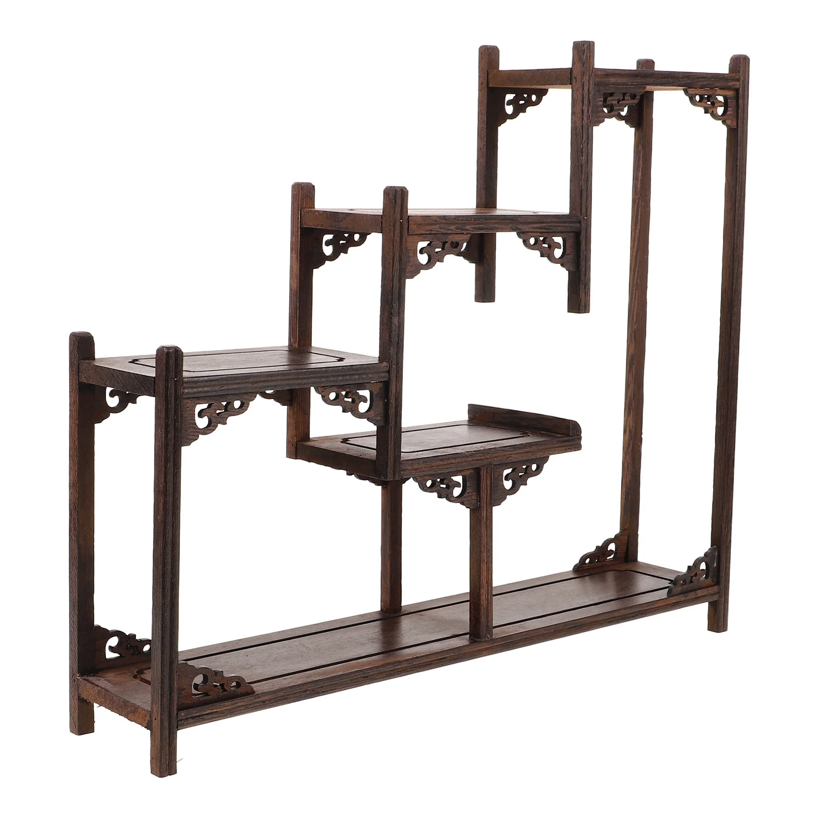 

Multi-Layer Chinese Style Wooden Display Stand Shelf For Curio Bonsai Craft Storage Rack Home Decor Desktop Ornament