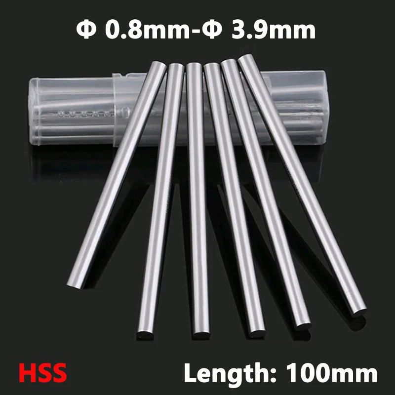 

2pcs Diameter 0.8mm-3.9mm Length 100mm HSS White Steel Solid Round Rod Precision CNC Cutting Turning Lathe Tool Bar Hardened