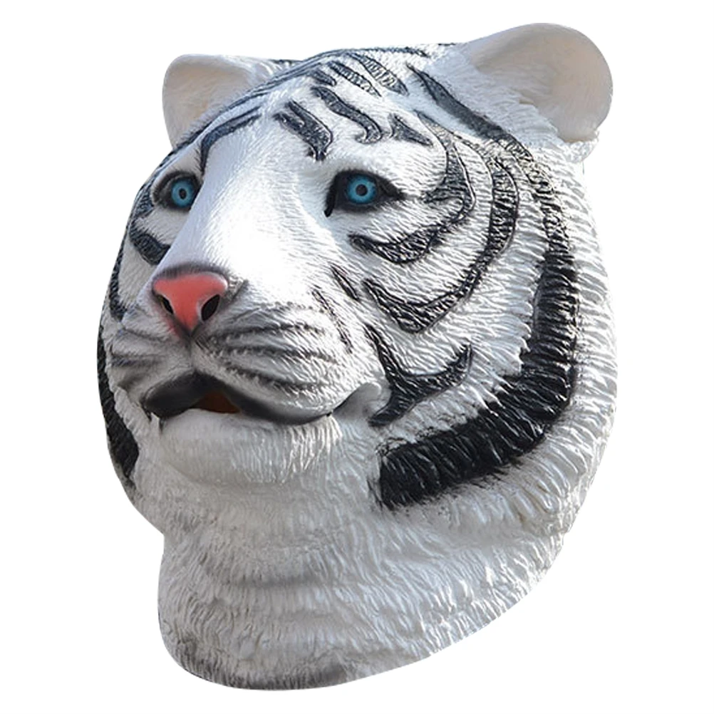 

Tiger Headgear Latex Masquerade Masks Halloween Costume Accessories Cover Prank Performance Realistic 3D Design