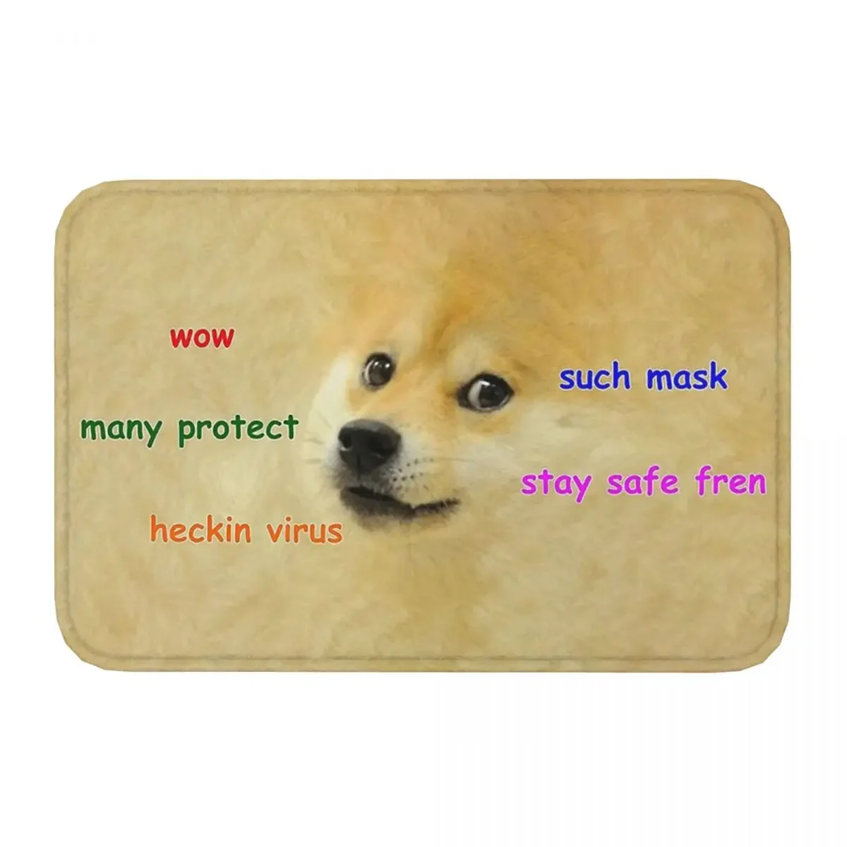 Non-slip Doormat Doge Wow Such Carpet Bath Bedroom Mat Outdoor Flannel Pattern