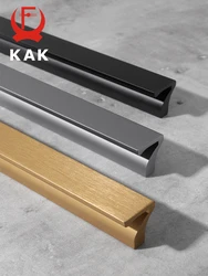 KAK Black Hidden Cabinet Handles Kitchen Cupboard Door Pulls Long Furniture Handle Zinc Alloy Drawer Knobs Door Hardware 1200mm