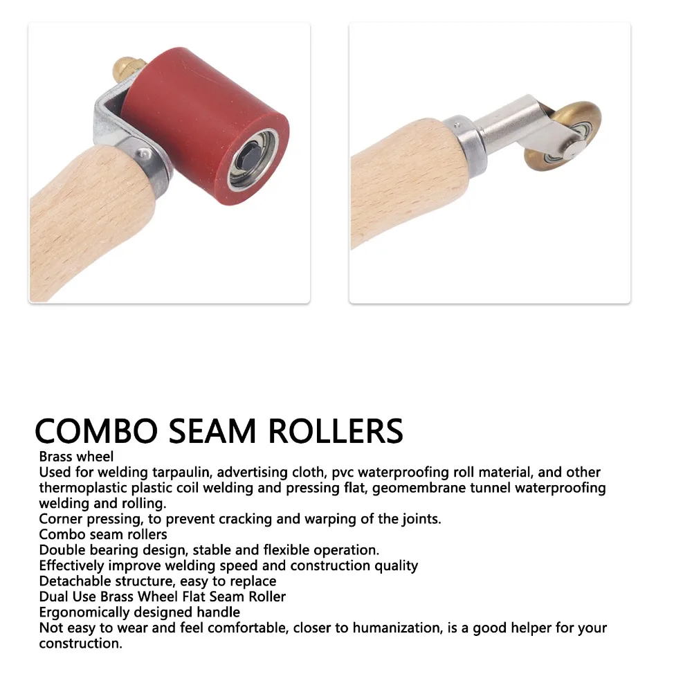 40mm Seam Roller 6mm 1.18 Inch Brass Detail Roller High Temperature Double-End Handheld Roller Tool Automobile Sound Deadening