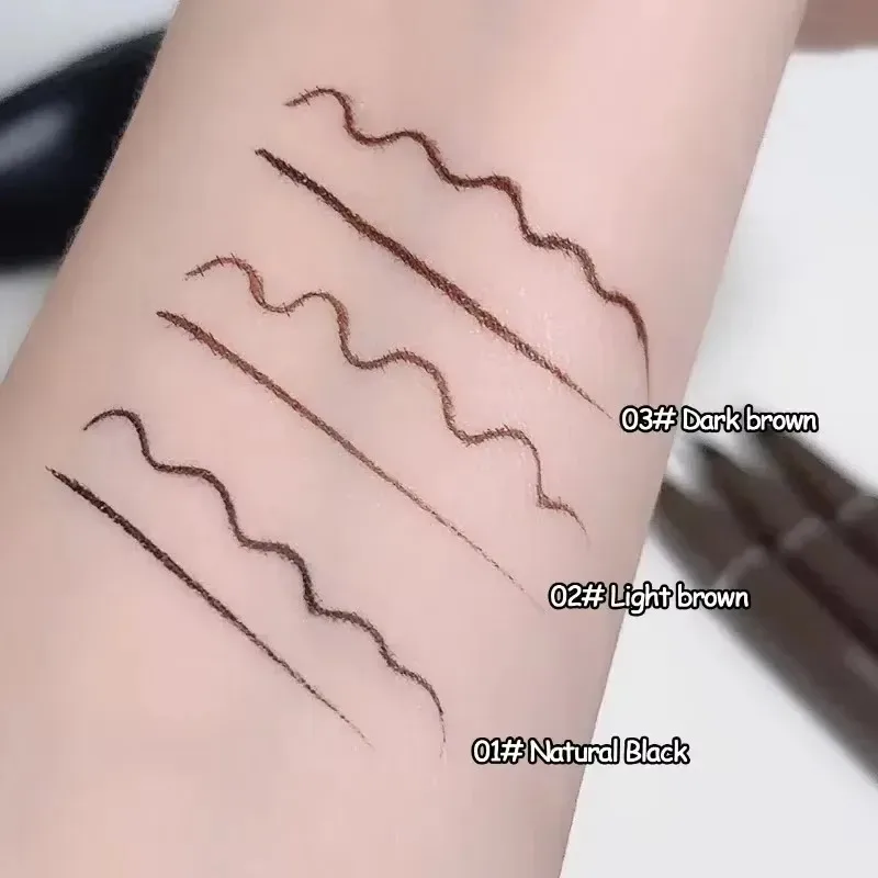 Gebogener Eyeliner-Stift, ultrafein, schnell trocknend, flüssiger Eyeliner, einfach aufzutragen, Lying-Silkworm-Stift, Schwarzbraun, für die unteren Wimpern, Augen-Make-up – Detail 10