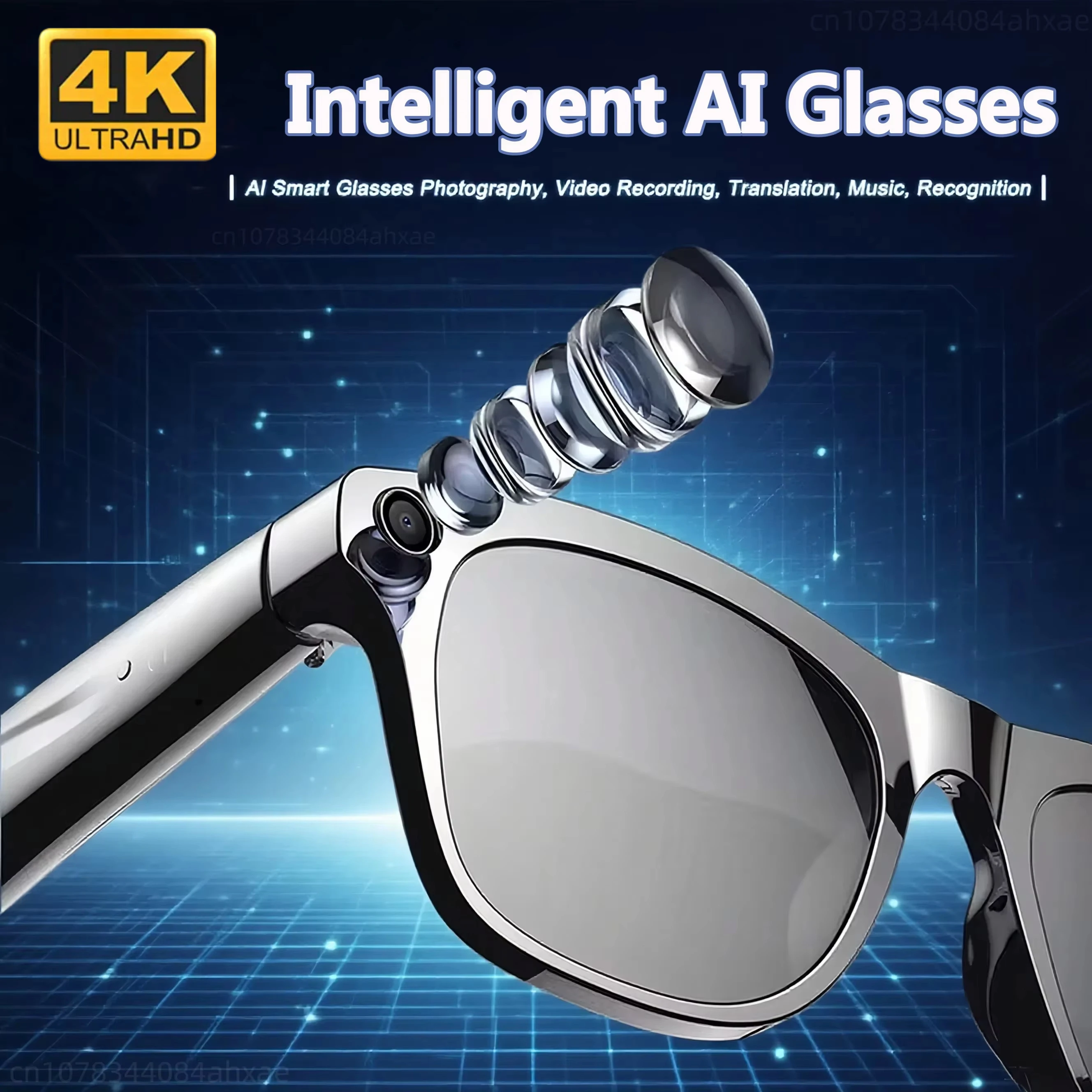 

Очки для камеры Ai, Bluetooth 4k Hd, спортивные очки на открытом воздухе, музыкальный перевод, голосовой помощник, умные очки, фотохромные очки